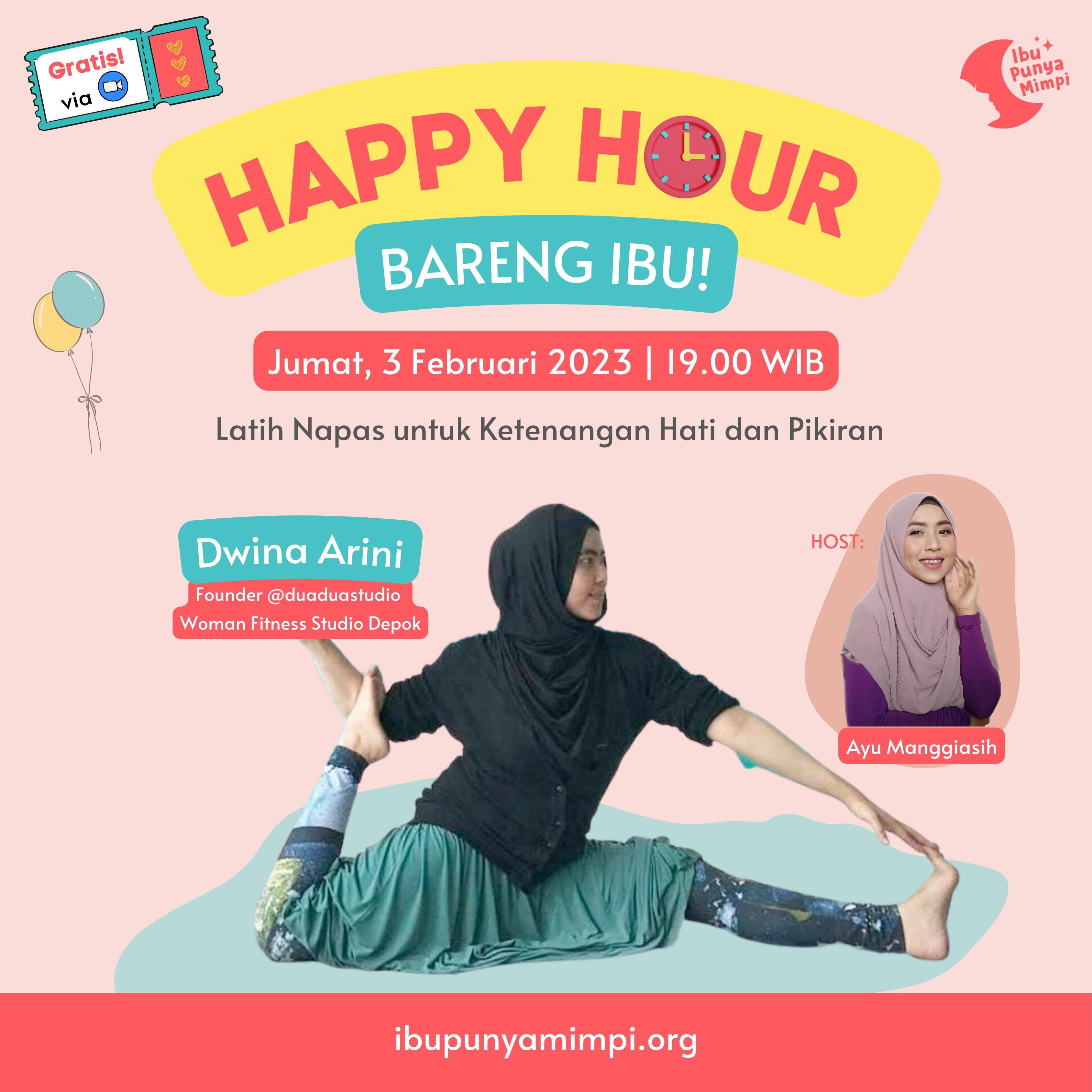Happy Hour bareng Ibu : Latih napas untuk ketenangan hati dan pikiran