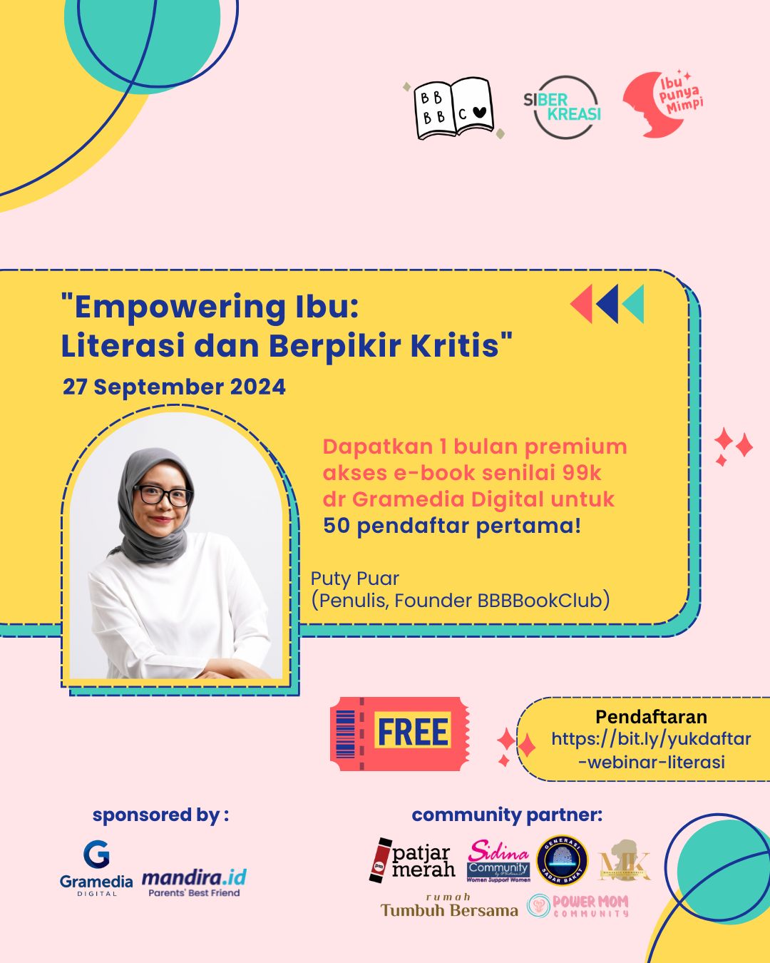 Webinar BBBBookClub x IPM : "Empowering Ibu : Literasi dan Berpikir Kritis"