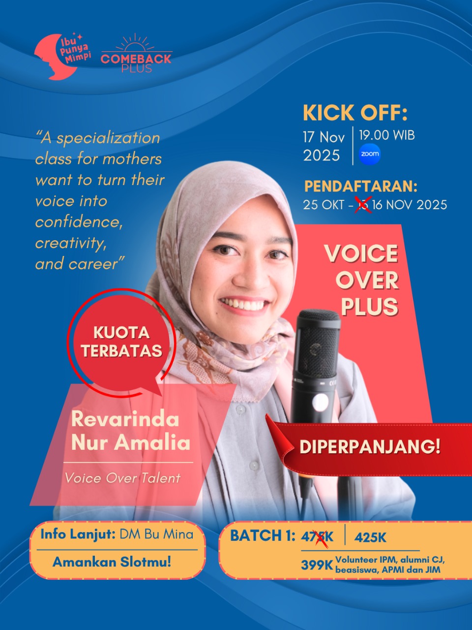 Comeback + : Voice Over +