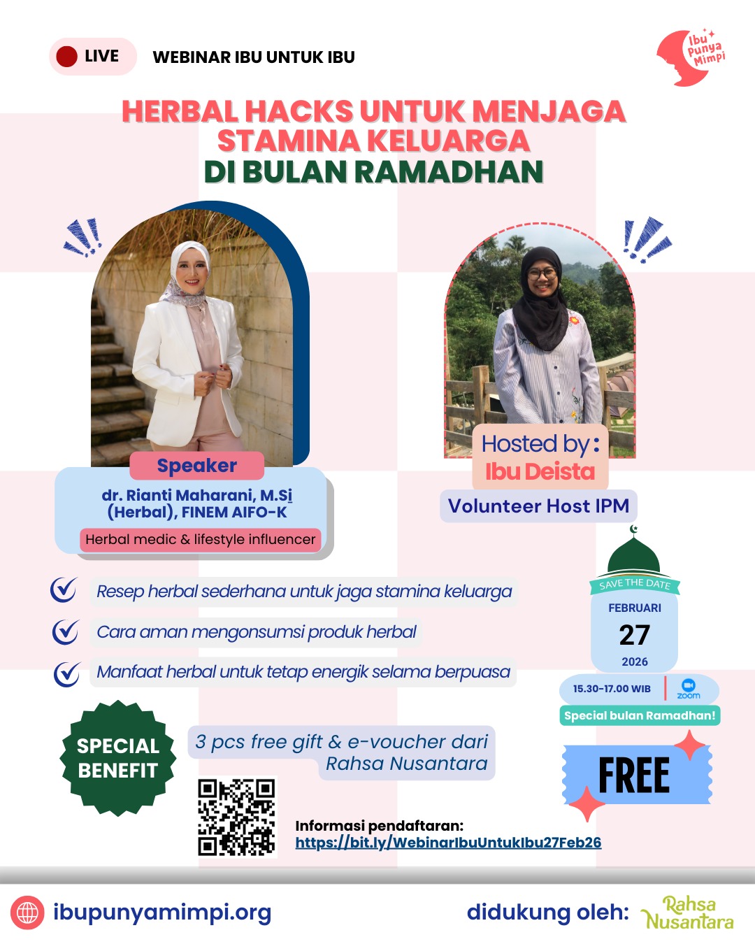 Webinar Ibu Untuk Ibu: Herbal hack untuk menjaga stamina di bulan Ramadhan